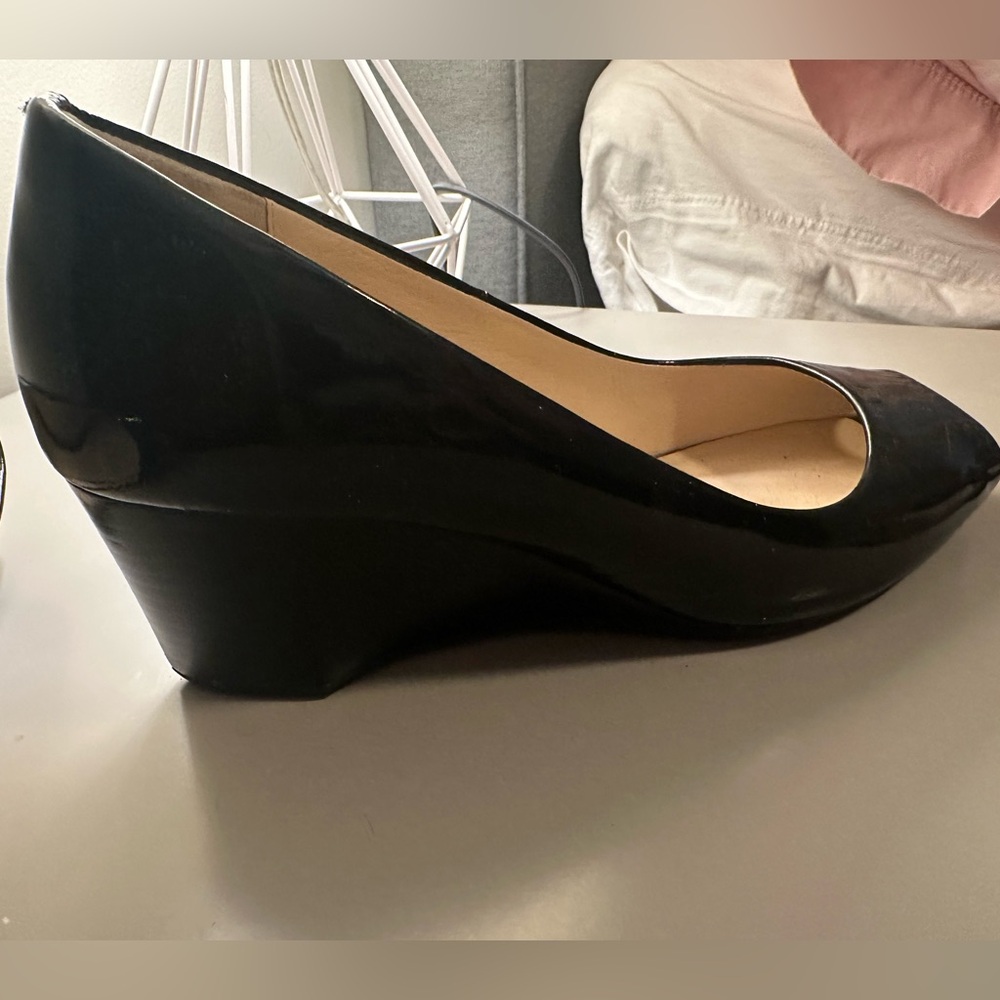Cole Haan Grand OS black patent wedge heels 8.5